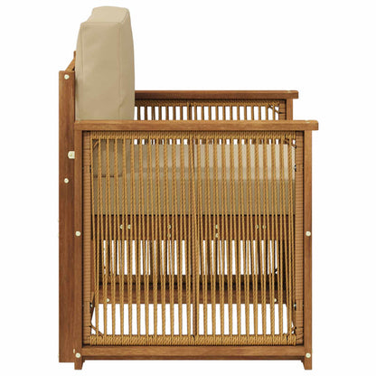 Buiten Midden Sofa Naturel Houten frame met koffie touw