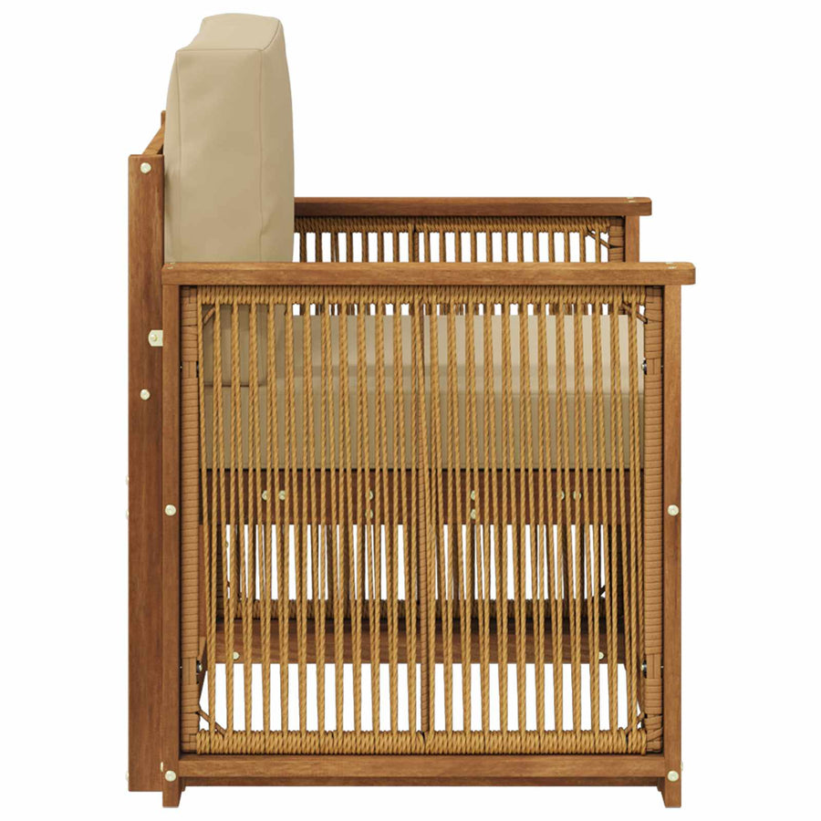 Buiten Midden Sofa Naturel Houten frame met koffie touw