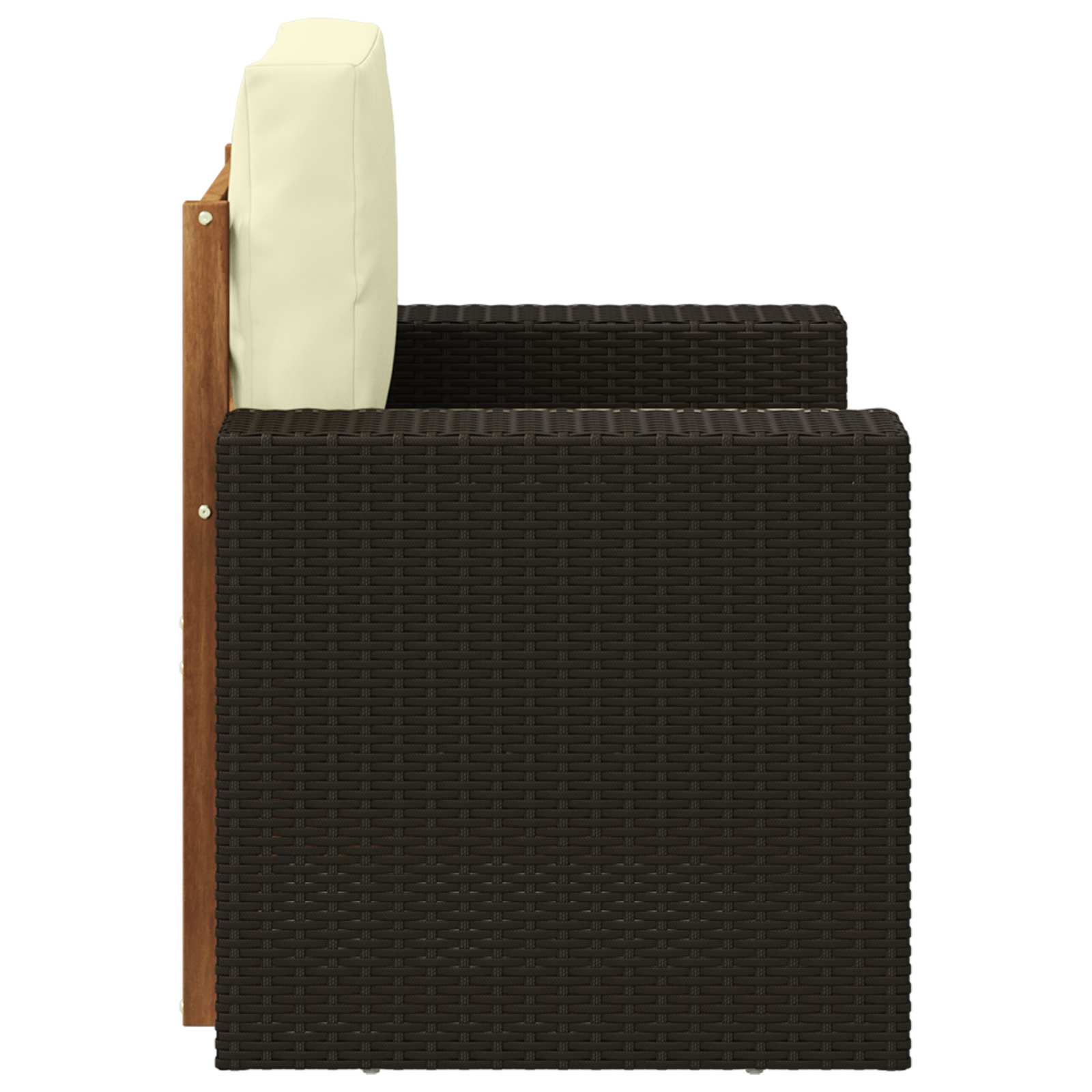 Buiten Midden Sofa Naturel Metalen frame met zwart riet