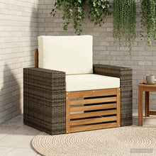 Buiten Midden Sofa Naturel Metalen frame met grijs riet