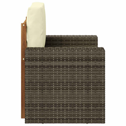 Buiten Midden Sofa Naturel Metalen frame met grijs riet