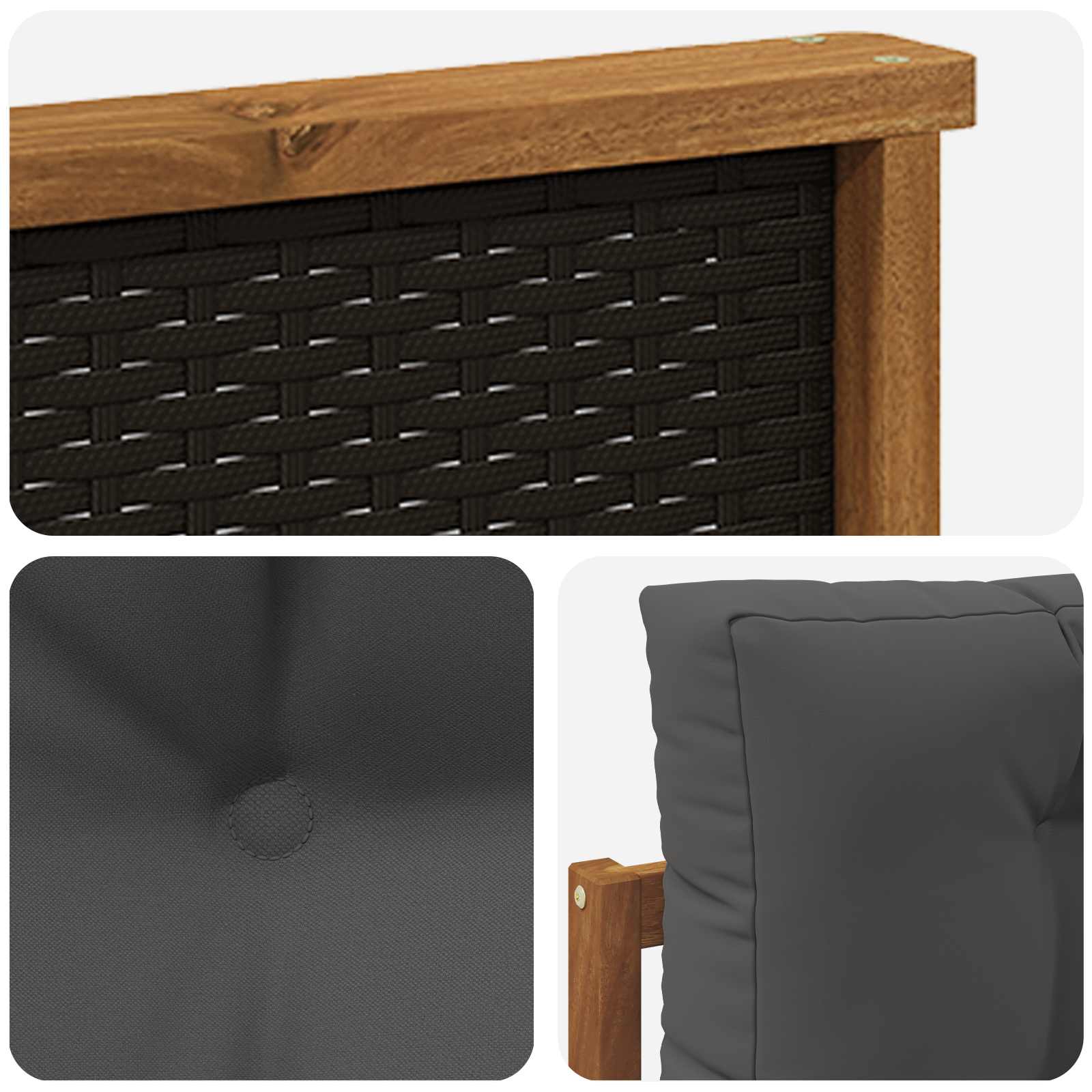Buiten Midden Sofa Naturel Zwart riet