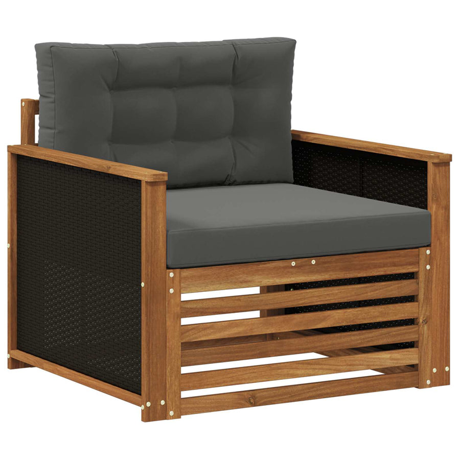 Buiten Midden Sofa Naturel Zwart riet