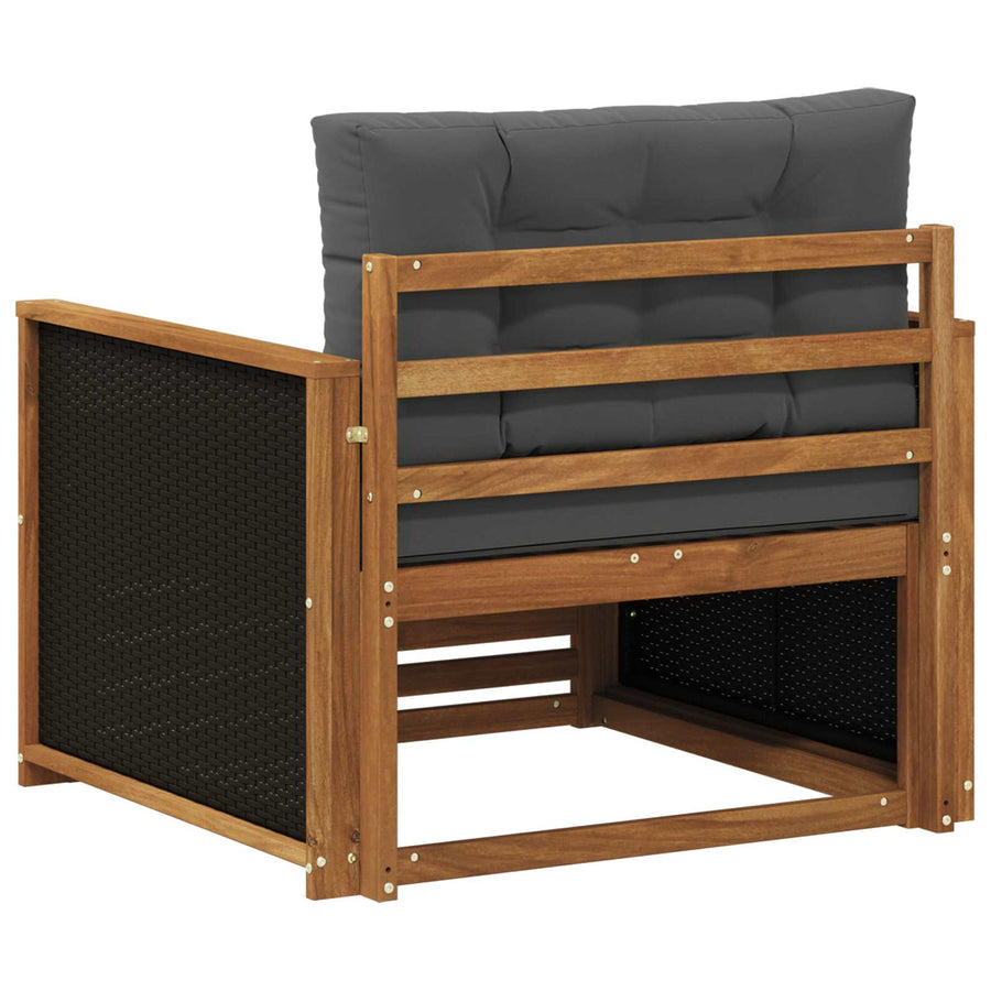 Buiten Midden Sofa Naturel Zwart riet