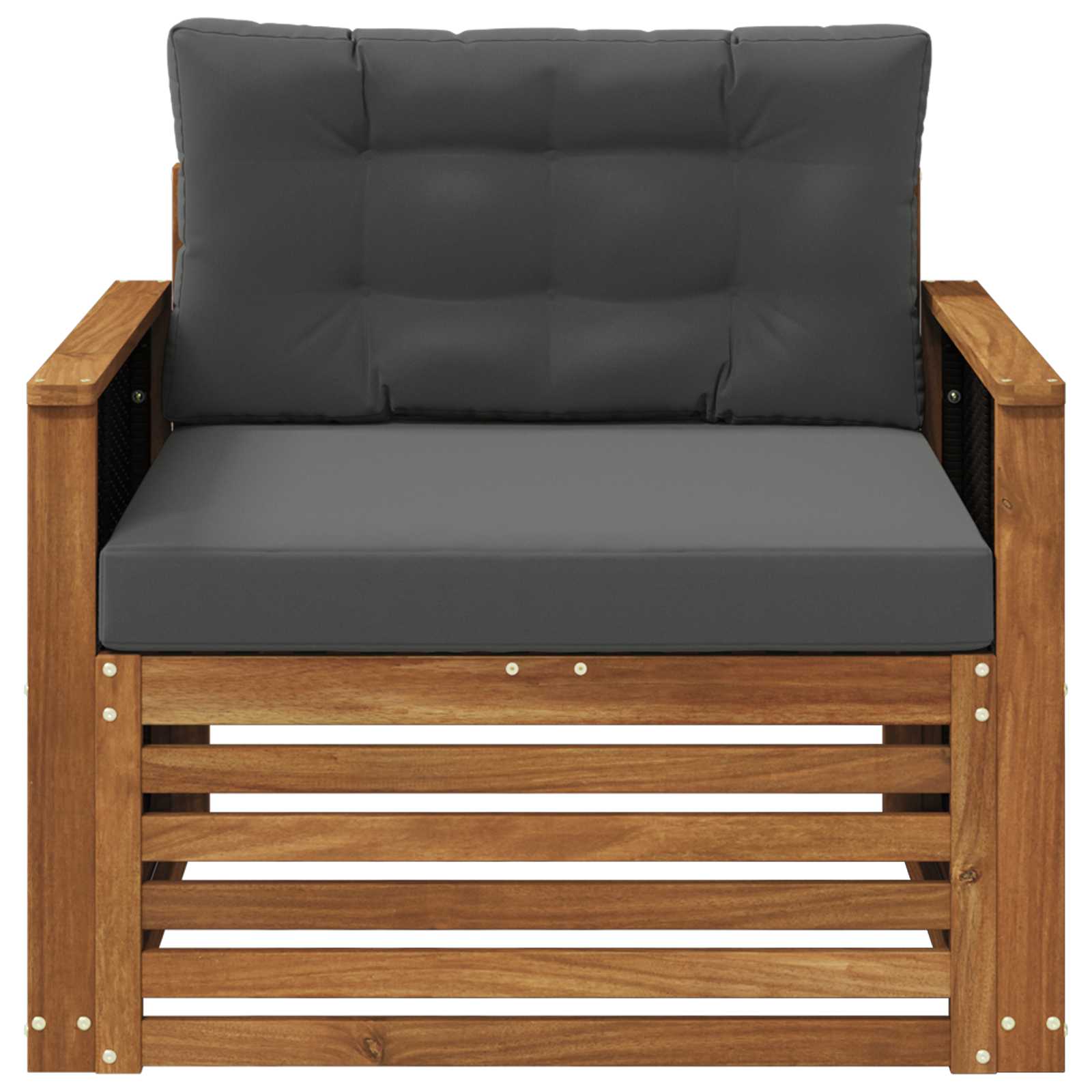 Buiten Midden Sofa Naturel Zwart riet