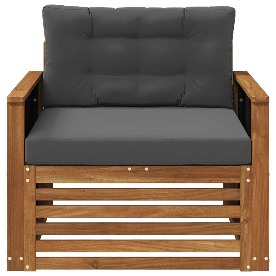 Buiten Midden Sofa Naturel Zwart riet