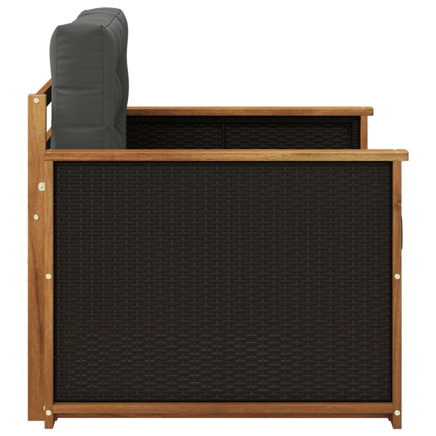 Buiten Midden Sofa Naturel Zwart riet