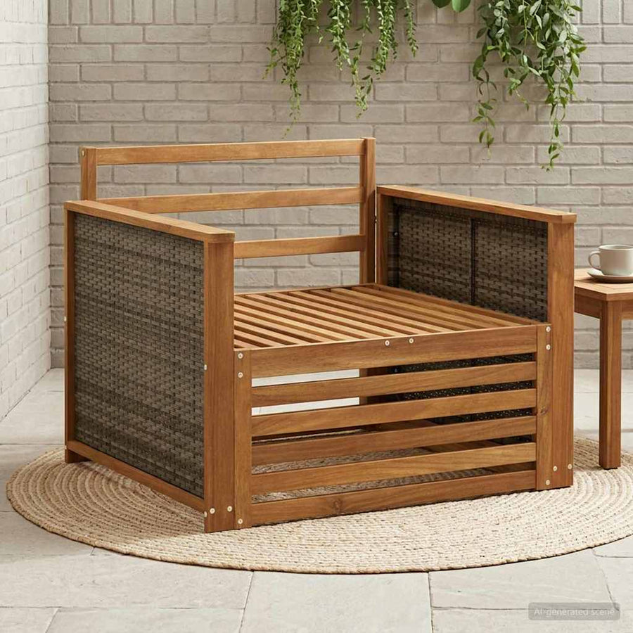 Buiten Midden Sofa Massief Acaciahout Naturel