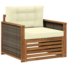 Buiten Midden Sofa Massief Acaciahout Naturel Grijs riet