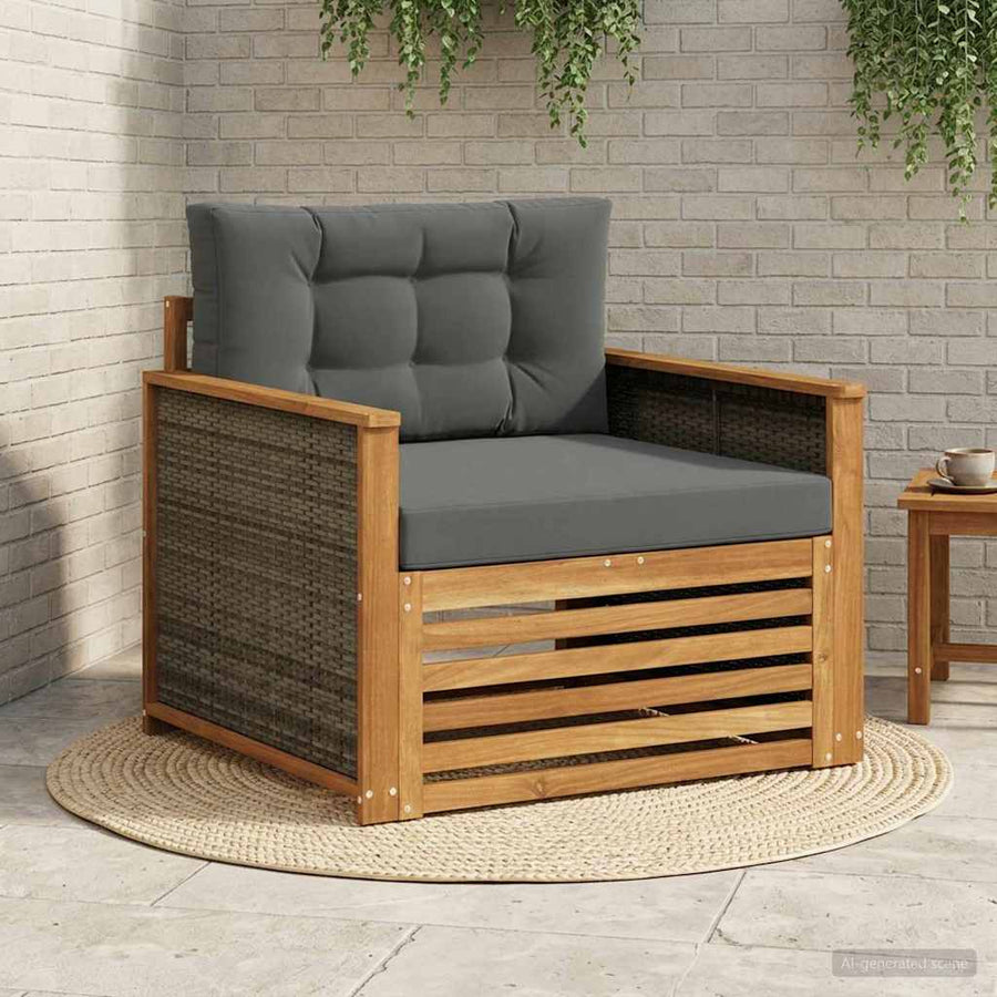 Buiten Midden Sofa Naturel Grijs riet