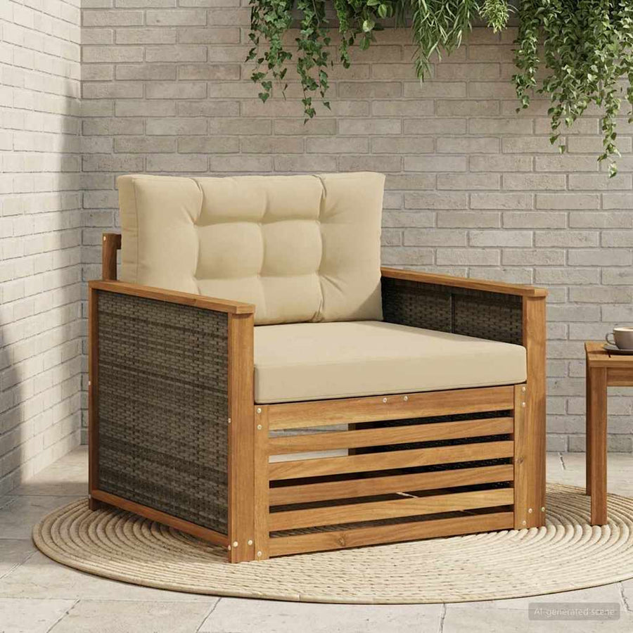 Buiten Midden Sofa Naturel Grijs riet