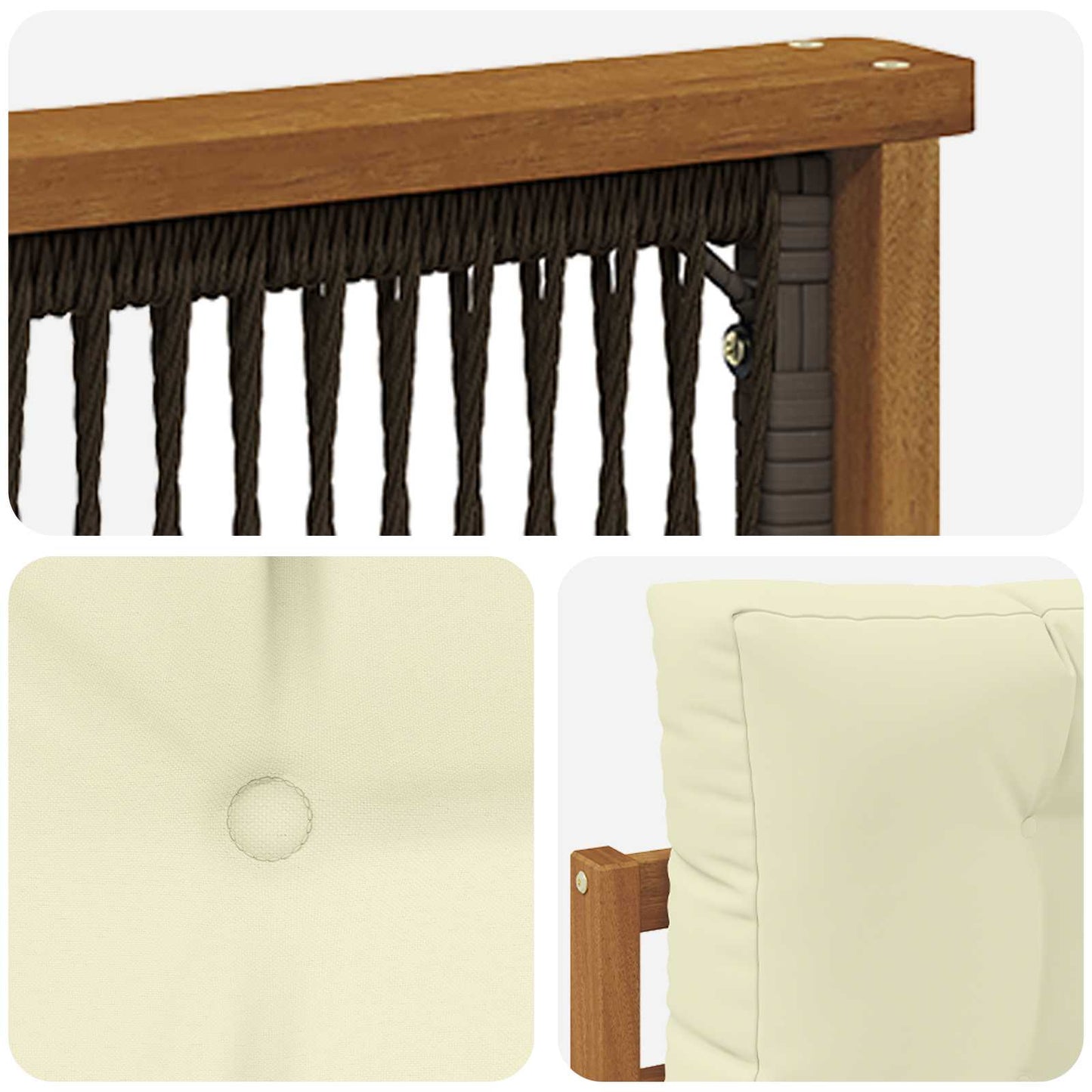 Buiten Midden Sofa Naturel Zwart touw