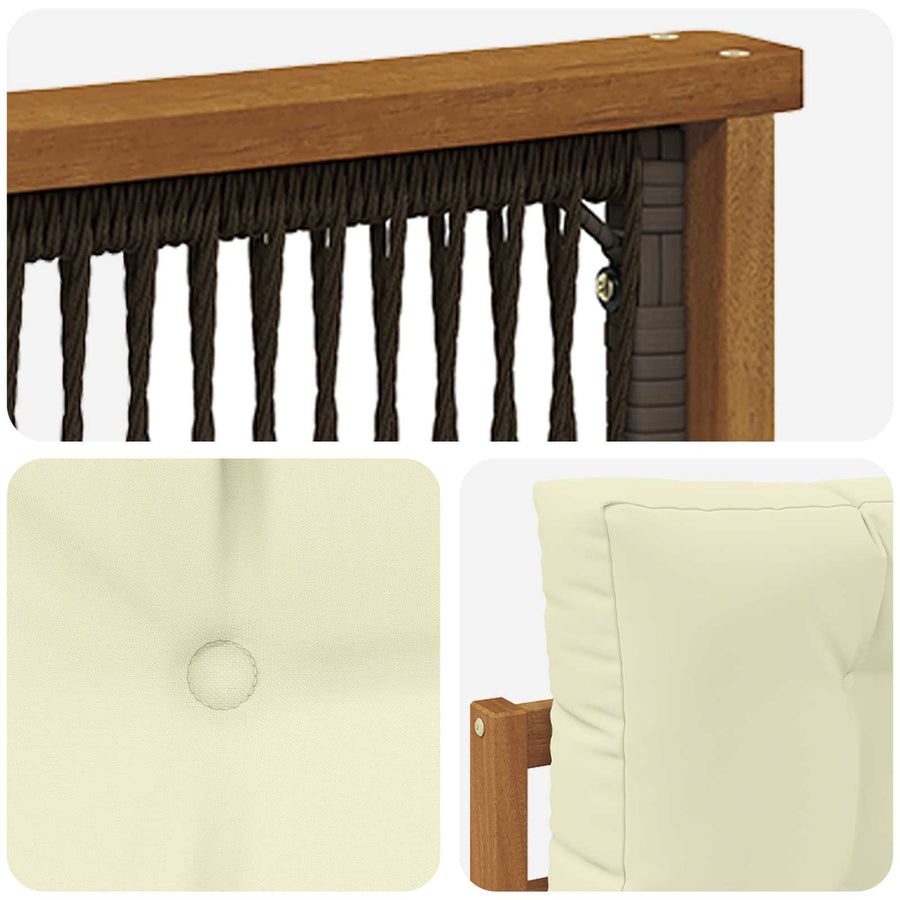 Buiten Midden Sofa Naturel Zwart touw