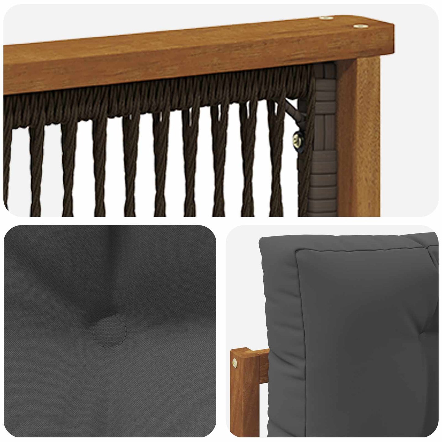 Buiten Midden Sofa Naturel Zwart touw