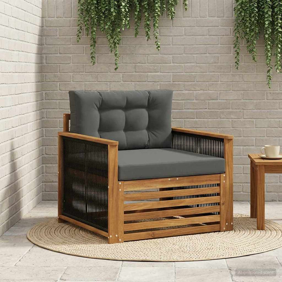 Buiten Midden Sofa Naturel Zwart touw
