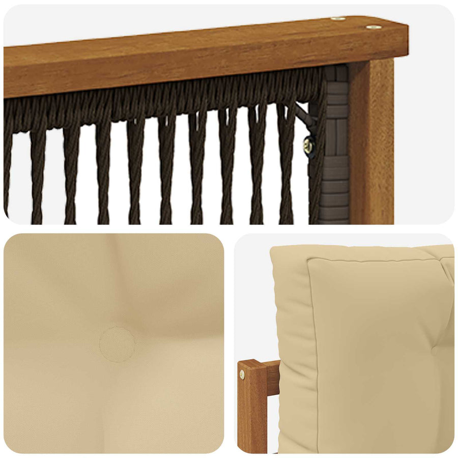 Buiten Midden Sofa Naturel Zwart touw