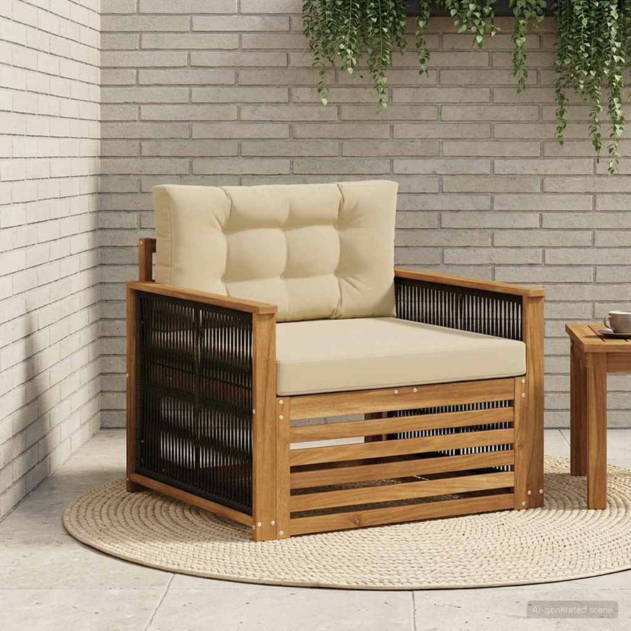 Buiten Midden Sofa Naturel Zwart touw