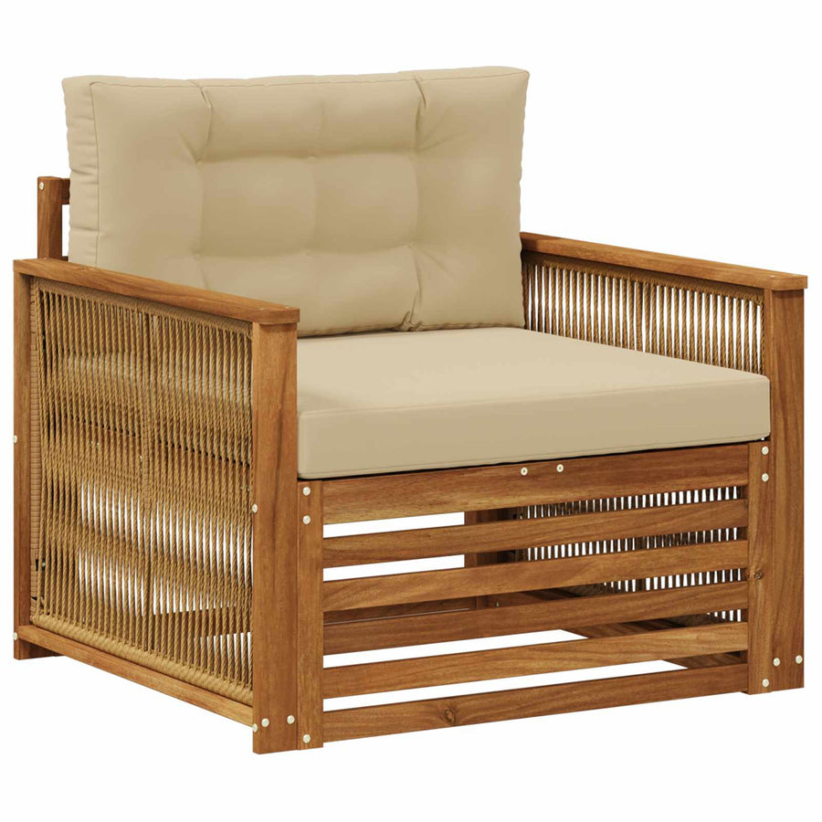Buiten Midden Sofa Massief Acaciahout Naturel Koffie touw