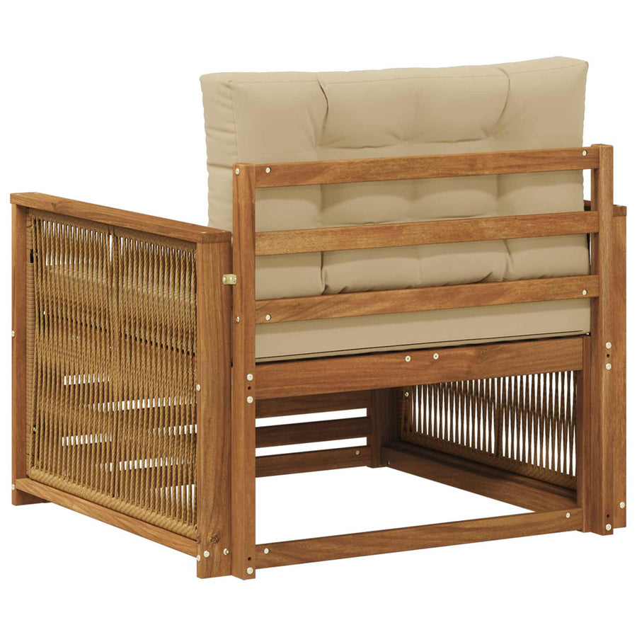 Buiten Midden Sofa Massief Acaciahout Naturel Koffie touw