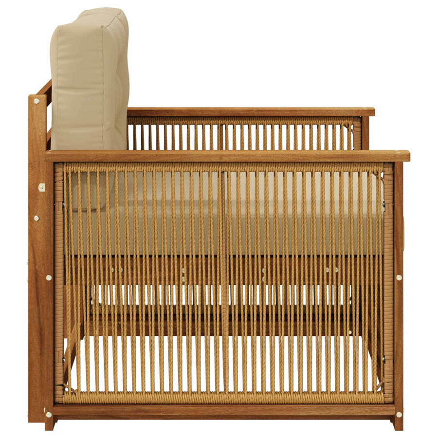 Buiten Midden Sofa Massief Acaciahout Naturel Koffie touw
