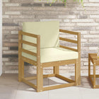 2 Piece Outdoor Bench Set Polyester White and Cream