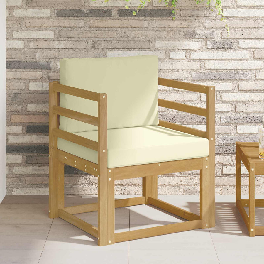 2 Stuk Buiten bankenset Polyester Wit en Crème