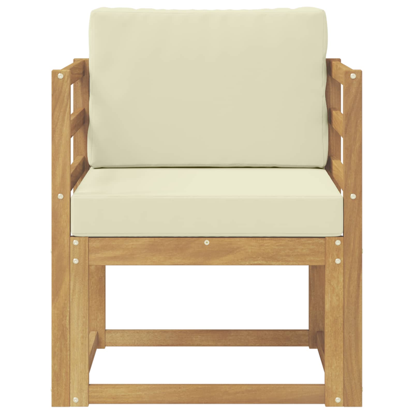 2 Stuk Buiten bankenset Polyester Wit en Crème