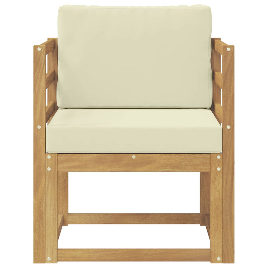 2 Stuk Buiten bankenset Polyester Wit en Crème