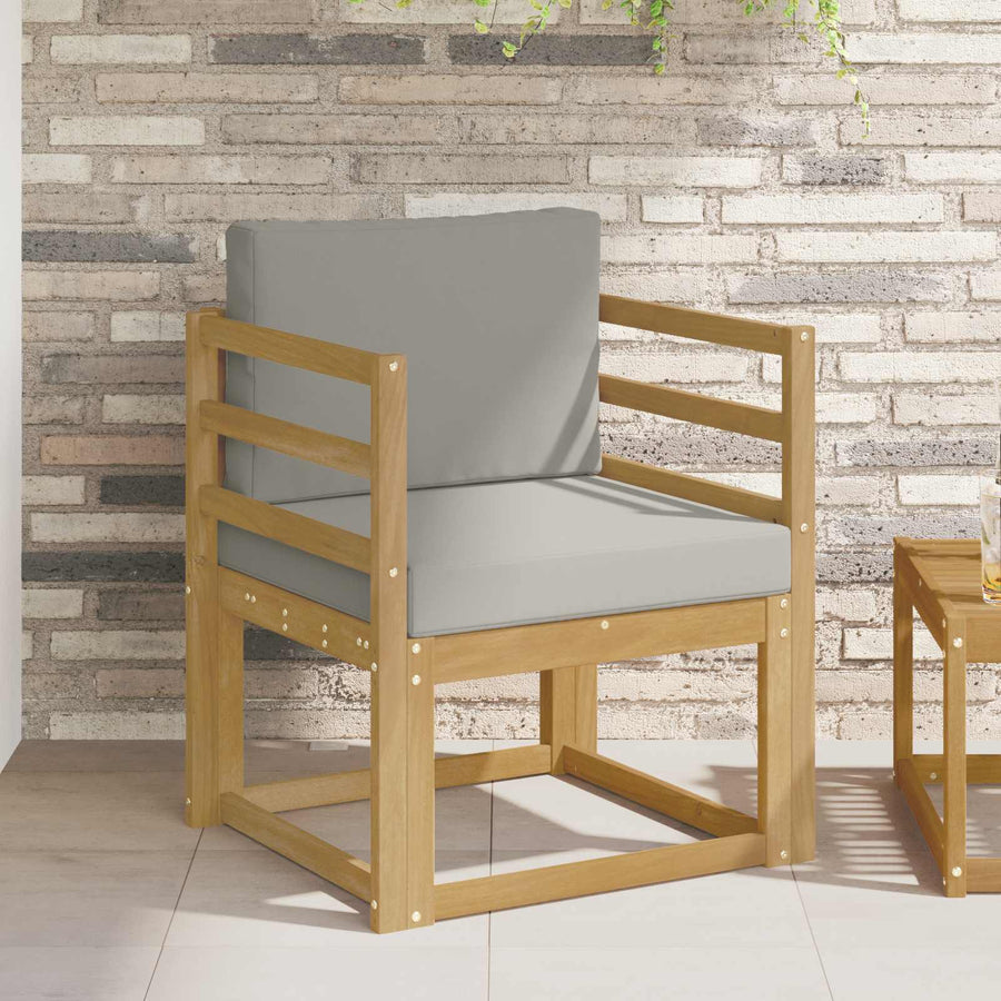 2 Stuk Buiten bankenset Polyester Wit en Lichtgrijs