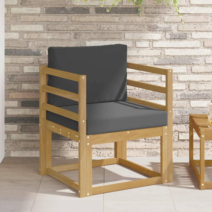 2 Stuk Buiten bankenset Polyester Wit en Anthraciet