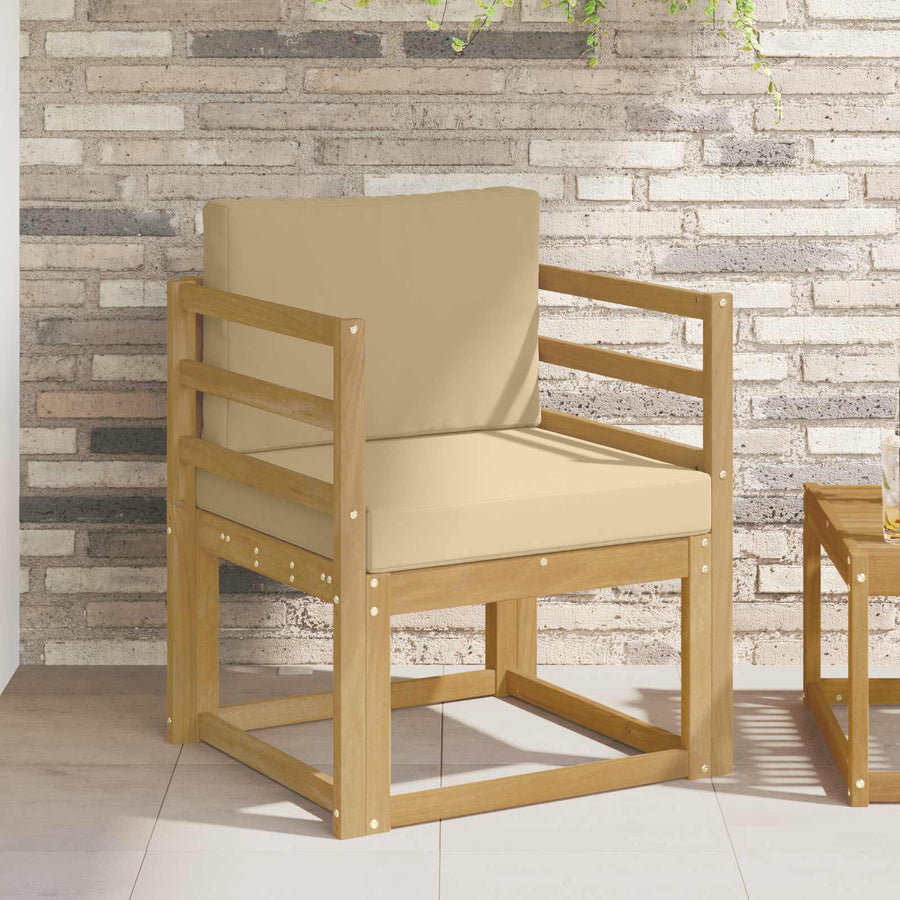 2 Stuk Buiten bankenset Polyester Wit en Beige