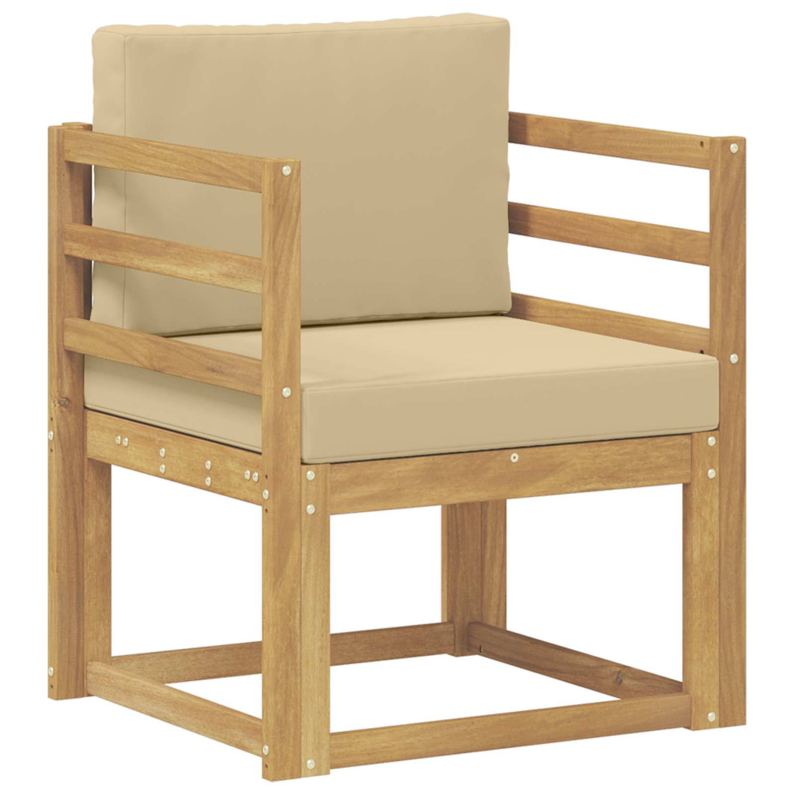 2 Stuk Buiten bankenset Polyester Wit en Beige