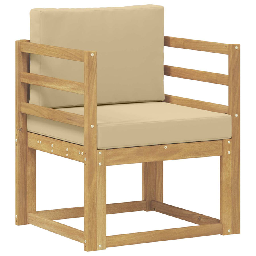 2 Stuk Buiten bankenset Polyester Wit en Beige