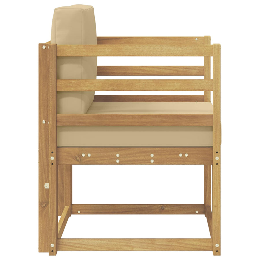 2 Stuk Buiten bankenset Polyester Wit en Beige
