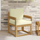 2 Piece Outdoor Bench Set Polyester White and Cream