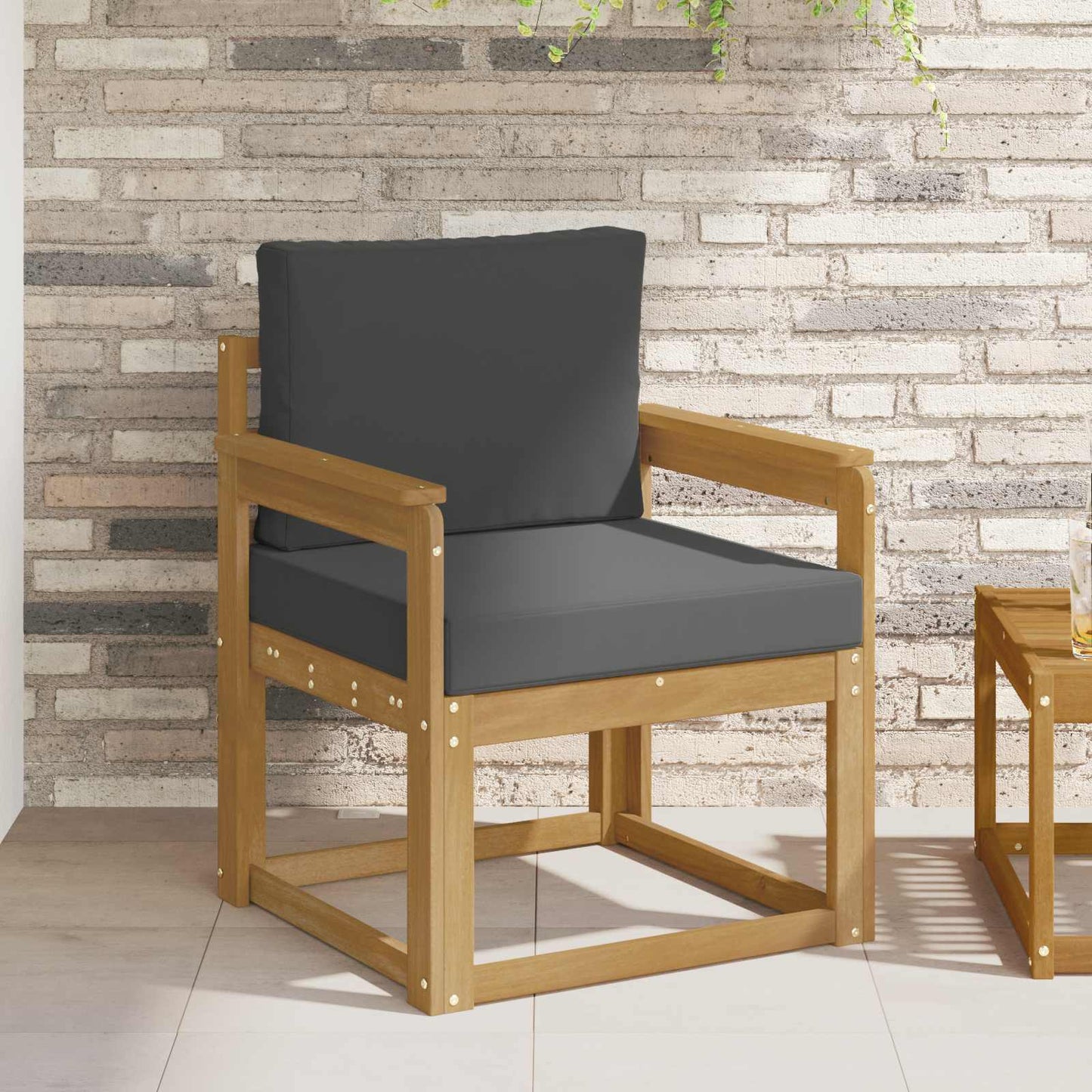 2 Stuk Buiten bankenset Polyester Wit en Anthraciet