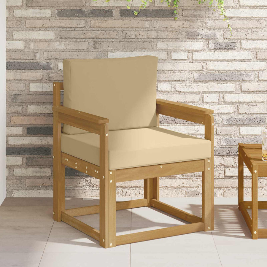 2 Stuk Buiten bankenset Polyester Wit en Beige