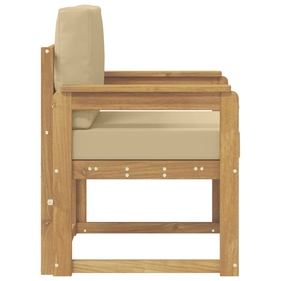 2 Stuk Buiten bankenset Polyester Wit en Beige