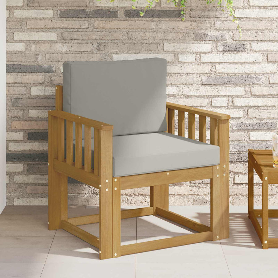 2 Stuk Buiten bankenset Polyester Wit en Lichtgrijs
