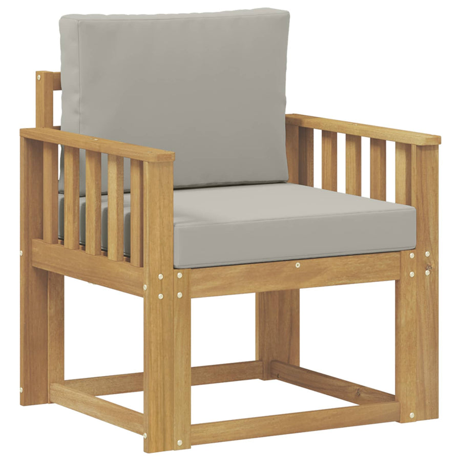 2 Stuk Buiten bankenset Polyester Wit en Lichtgrijs