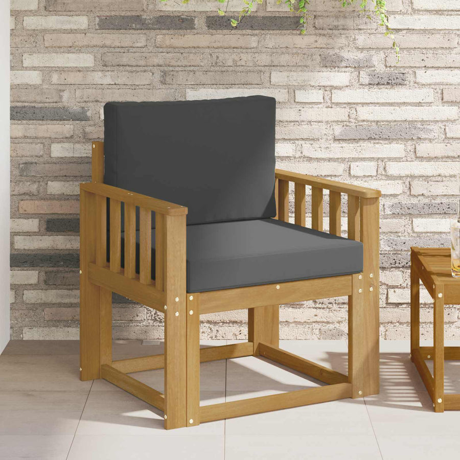 2 Stuk Buiten bankenset Polyester Wit en Anthraciet
