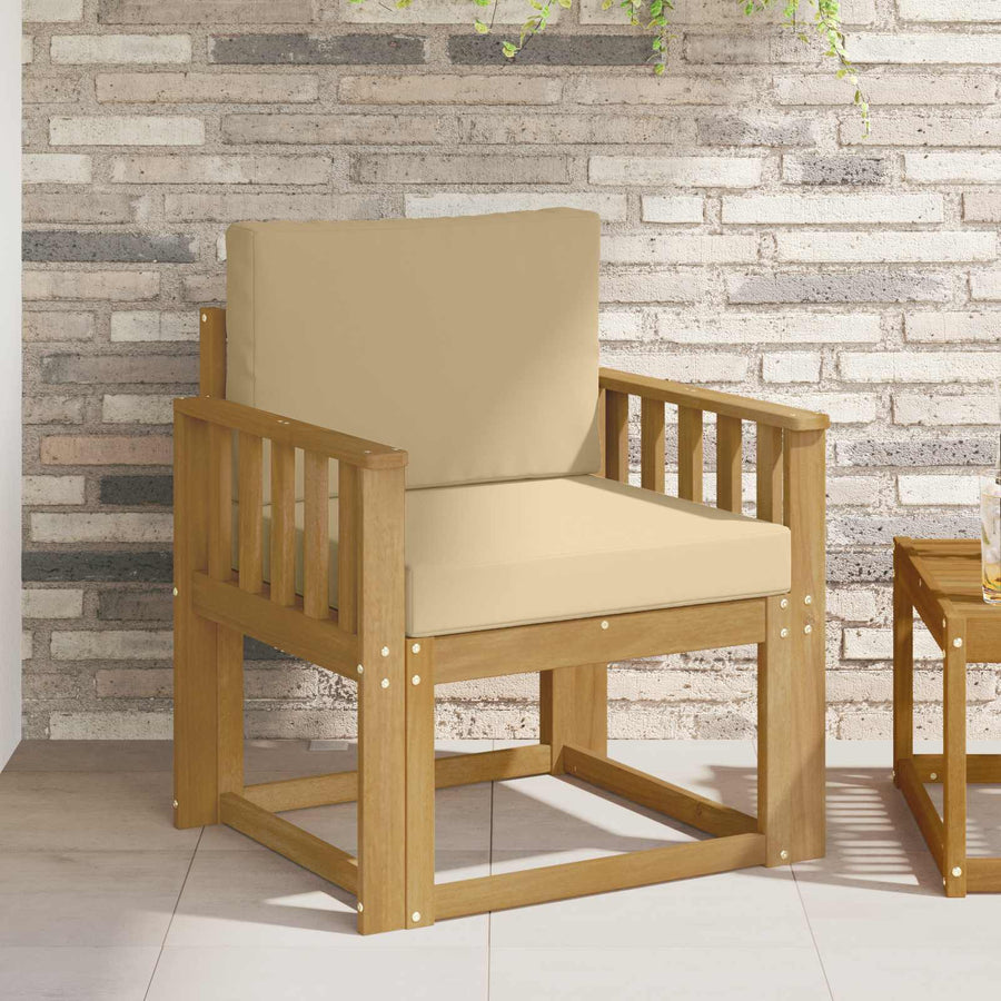 2 Stuk Buiten bankenset Polyester Wit en Beige