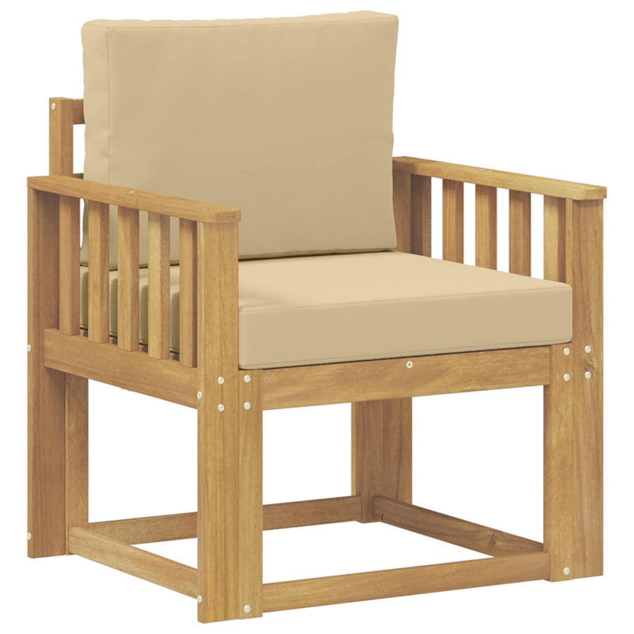 2 Stuk Buiten bankenset Polyester Wit en Beige