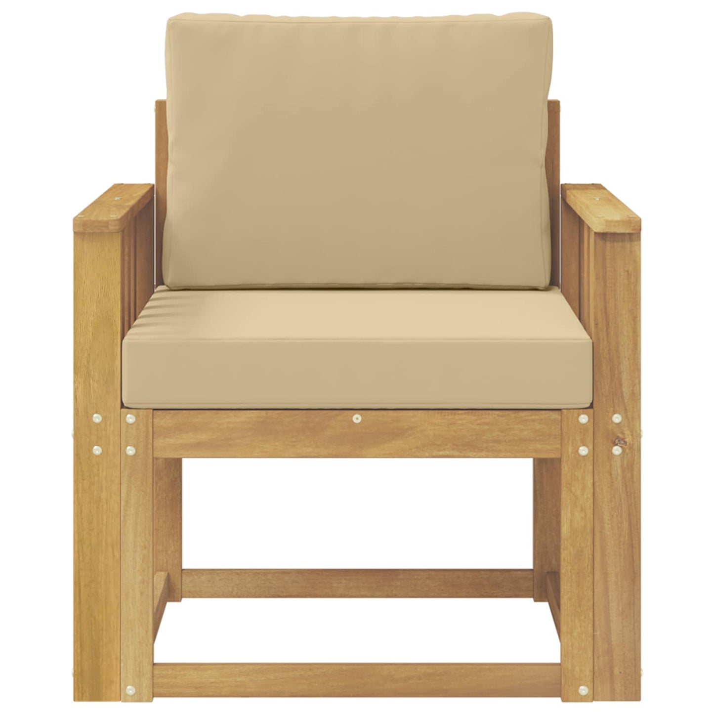 2 Stuk Buiten bankenset Polyester Wit en Beige