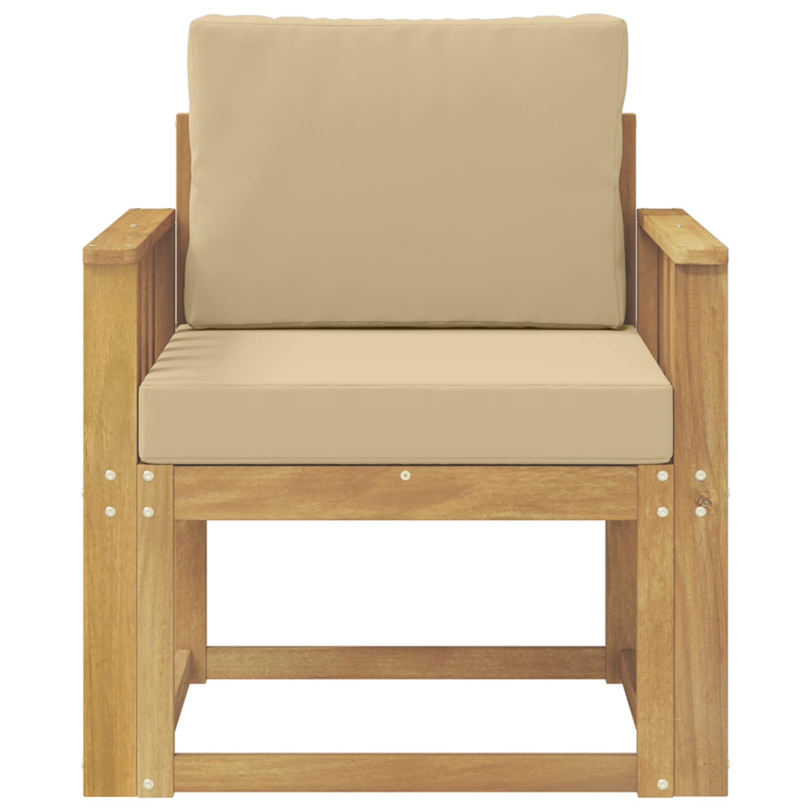 2 Stuk Buiten bankenset Polyester Wit en Beige
