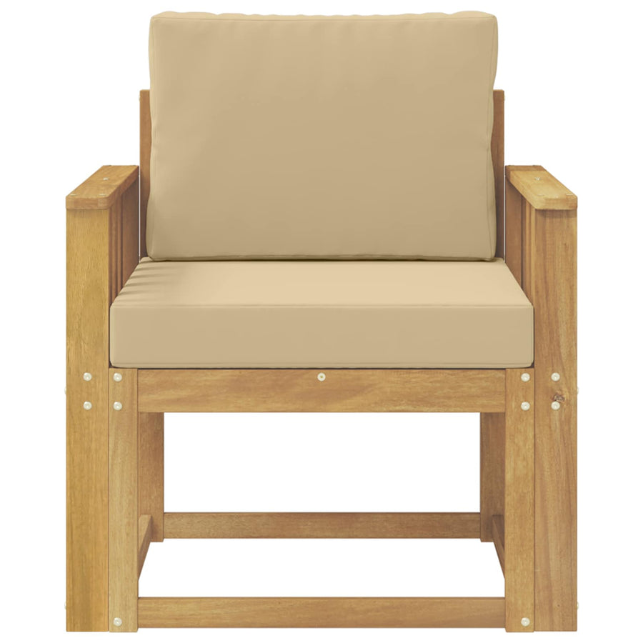 2 Stuk Buiten bankenset Polyester Wit en Beige