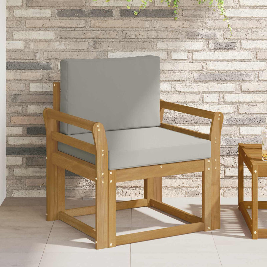 2 Stuk Buiten bankenset Polyester Wit en Lichtgrijs