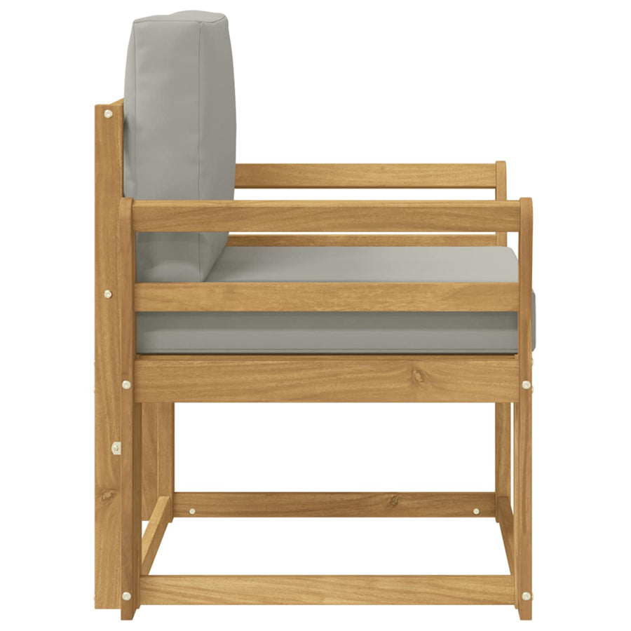 2 Stuk Buiten bankenset Polyester Wit en Lichtgrijs