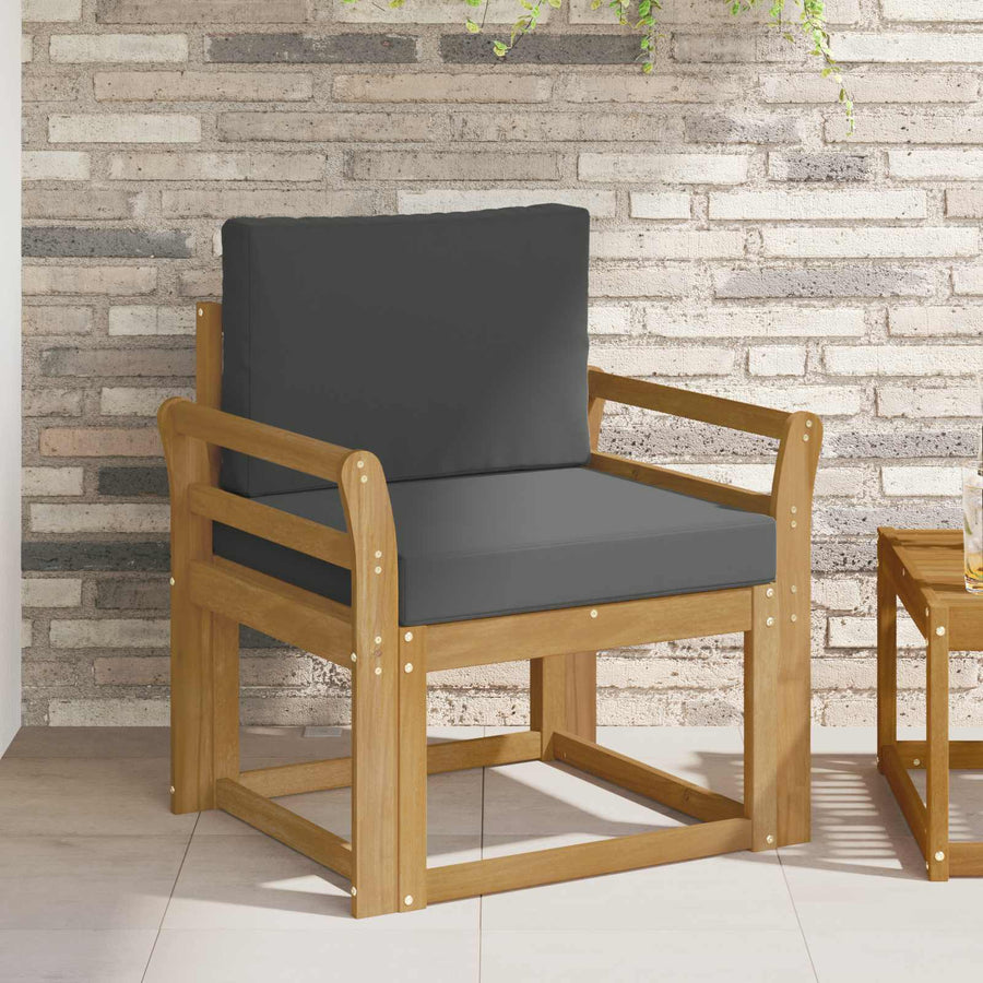 2 Stuk Buiten bankenset Polyester Wit en Anthraciet