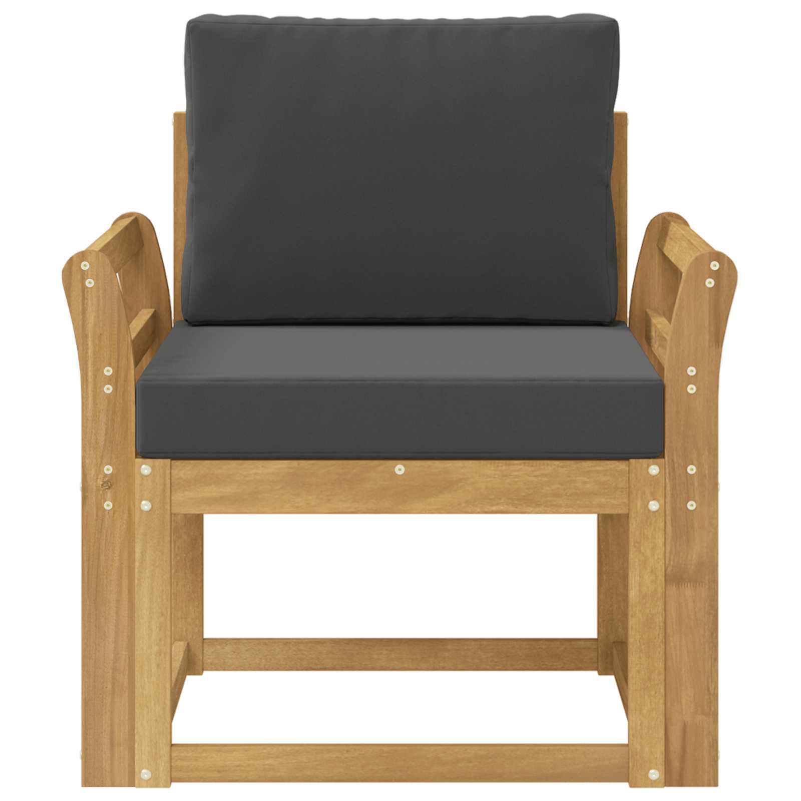 2 Stuk Buiten bankenset Polyester Wit en Anthraciet